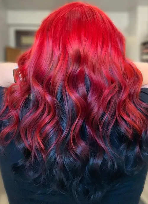 1. Red to Black Reverse Ombre
