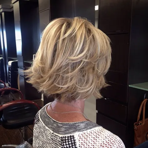 2. Blonde Bob with Flipped Layers
