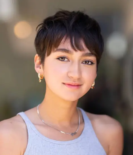 2. Cropped Pixie with Choppy Bangs
