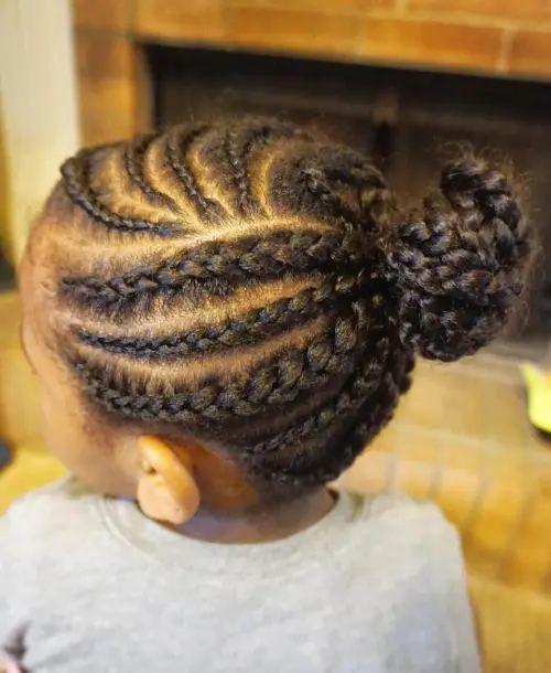 10. Adorable Cornrows and a Bun
