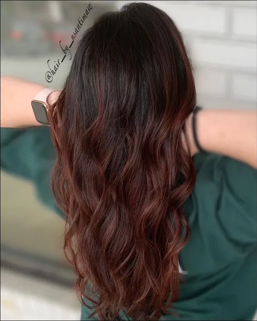 9. Messy Mahogany Balayage
