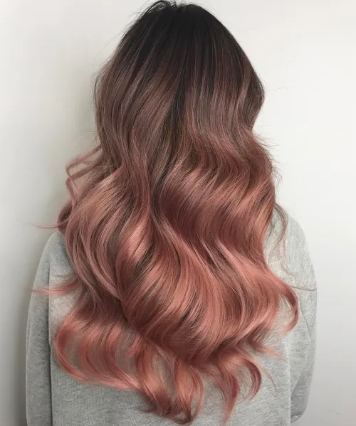 6. Extra Long Hair with Rose Balayage
