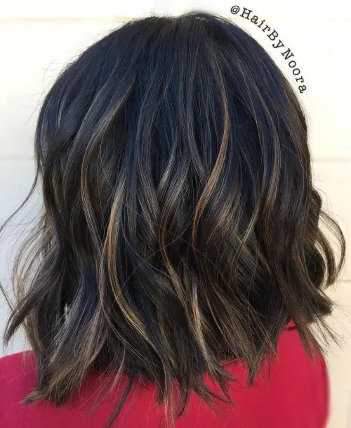 10. Dark Roots with Honey Balayage
