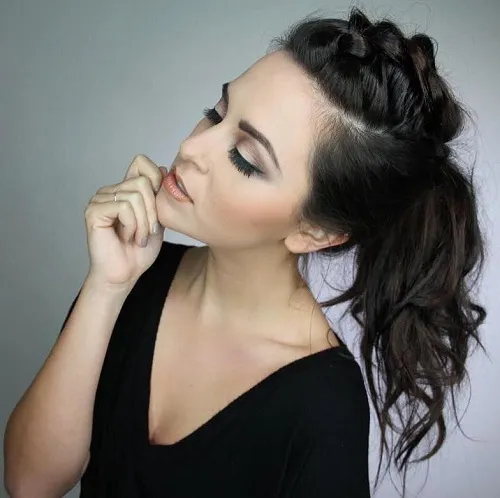 11. Mohawk Braid and Ponytail
