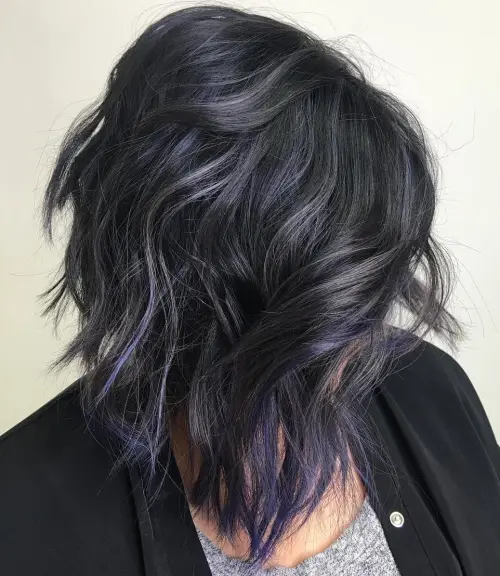 12. Dark Gray With Violet Balayage
