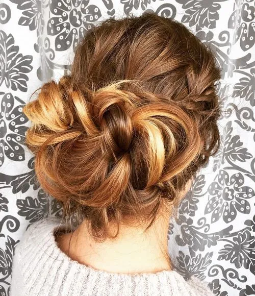 11. Undone Braided Updo
