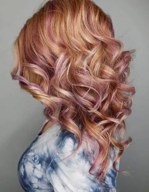 13. Strawberry Blonde with Violet
