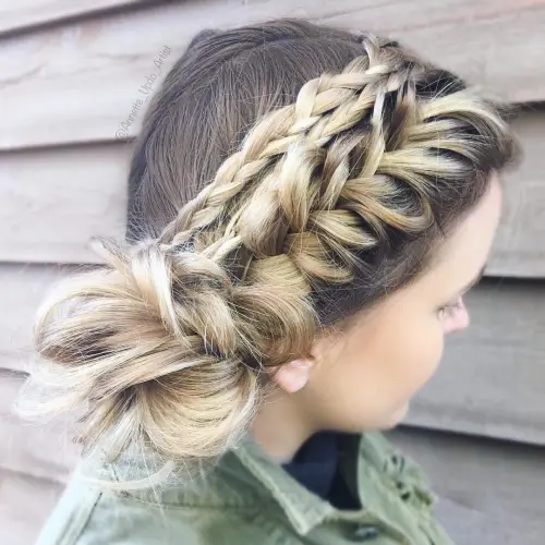 18. Multi-Braid Bun Style
