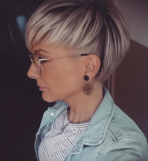 13. Edgy Pixie Bob Cut with Hidden Undercut
