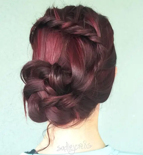 19. Cherry Knot Bun with Twist Braid
