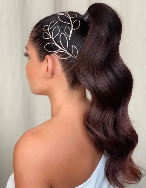 14. Sophisticated High Ponytail for Prom
