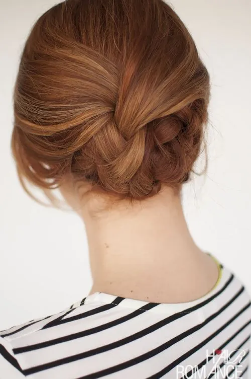 13. Easy Plaited Updo Hairstyle
