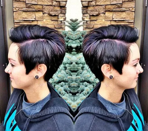 15. Short Punk Hairstyle with Deep Side Part
