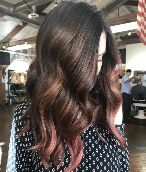 7. Brunette with Rose Gold Accents
