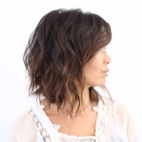 5. Choppy Bob with Soft Waves
