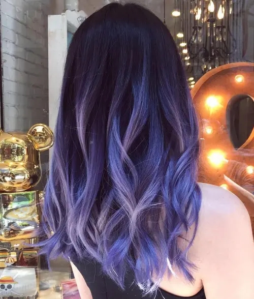 2. Faded Lavender and Silver Streaks
