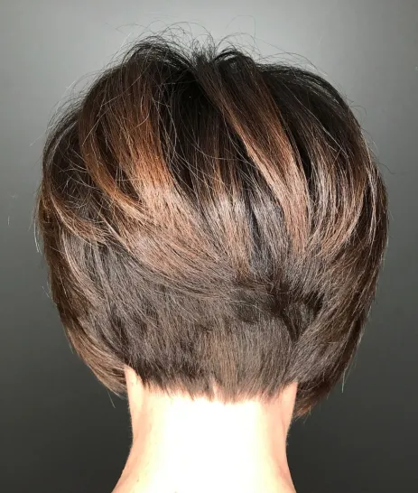 10. Short Stacked Bob with Subtle Balayage
