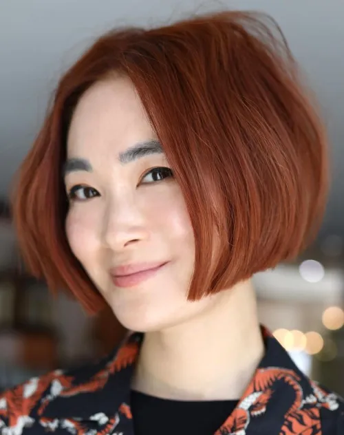 2. Sexy Red Bob Cut
