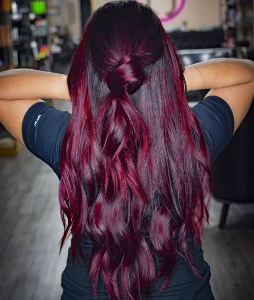 6. Bright Black Raspberry Hair
