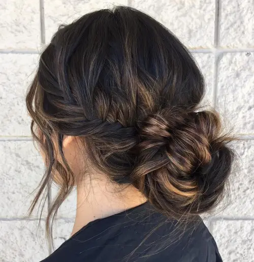 7. Side Braid Into Bun
