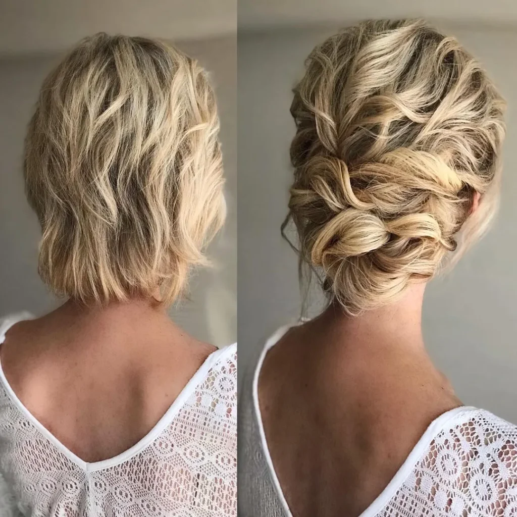 2. Classy Updo with Clip-In Extensions
