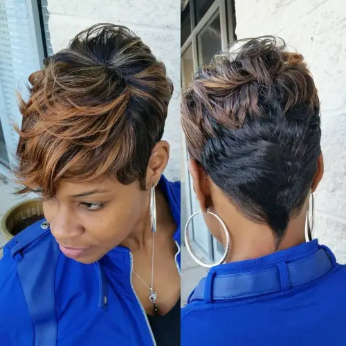 12. Short Creative Ladies Hair Cut
