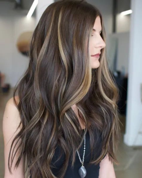 6. Blonde Balayage on Brown Locks
