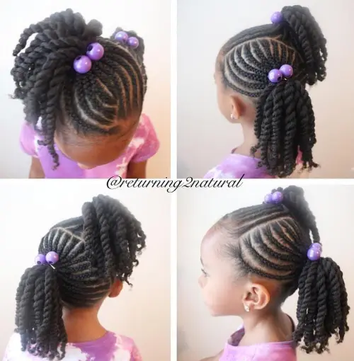 3. Adorable Cornrow Pigtails
