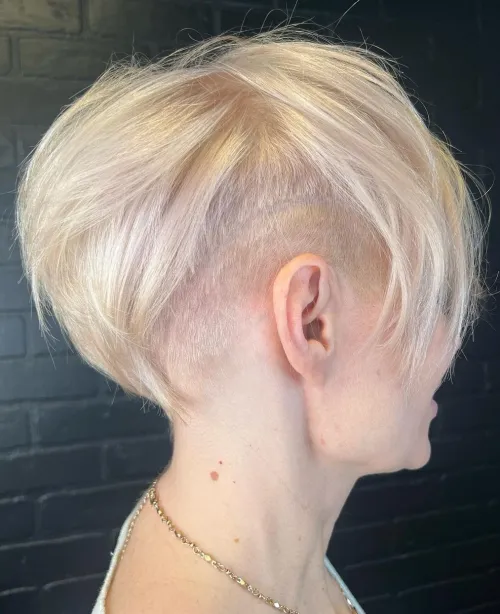 3. Edgy Undercut for a Blonde Pixie Bob
