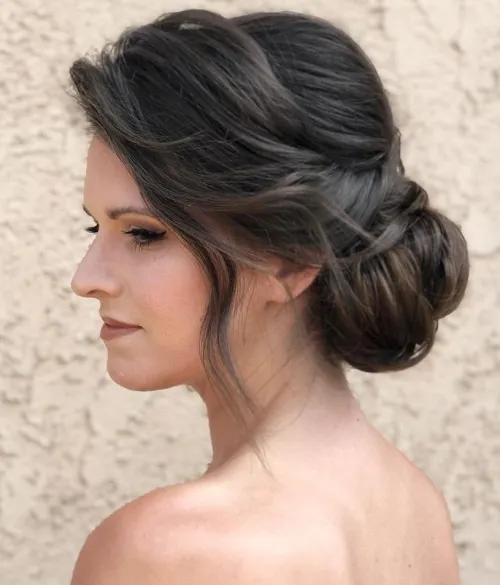 3. Low Messy Bun
