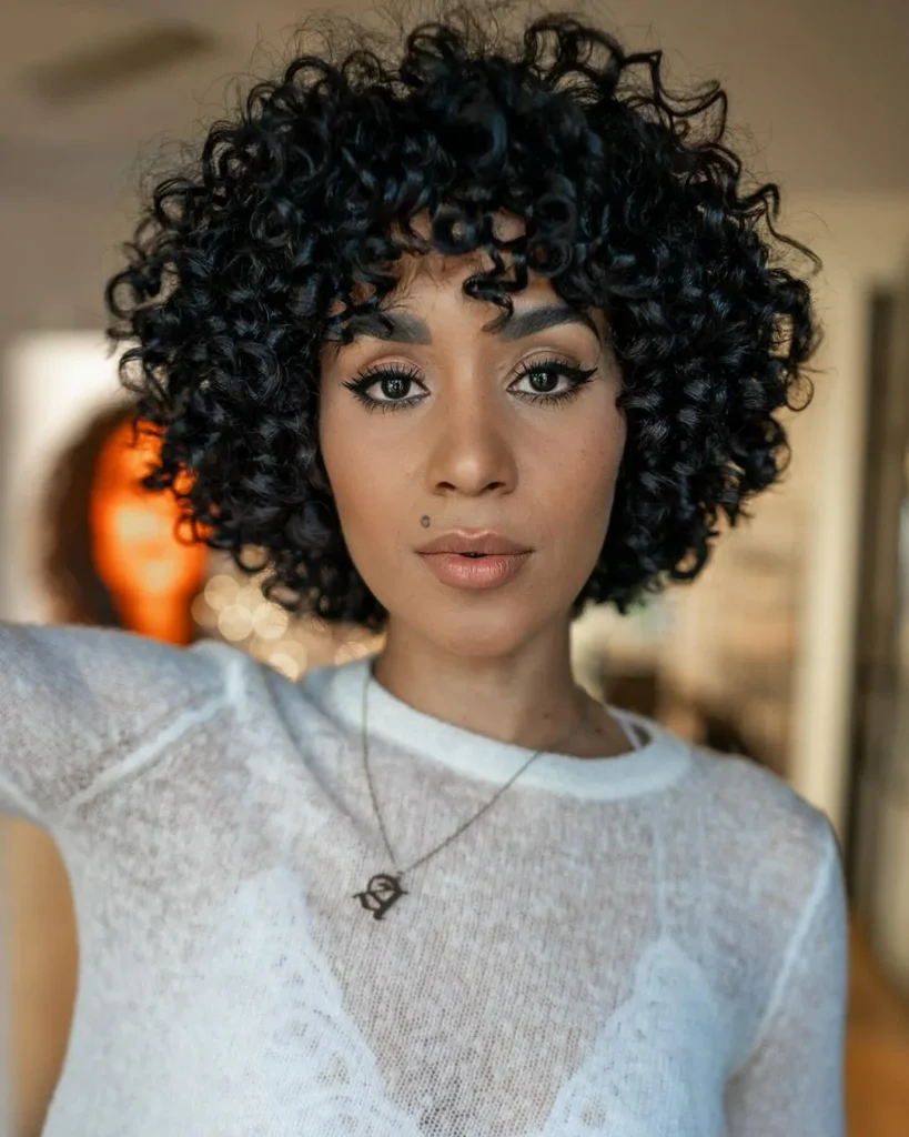 3. Layered Curly Bob
