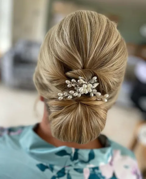 4. Low Chignon Bun
