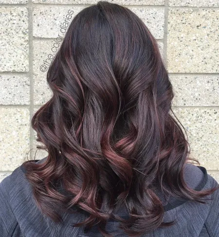 10. Subtle Burgundy Tint for Brunettes
