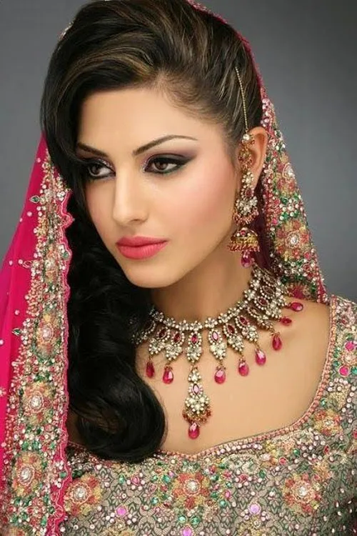 3. Traditional Indian Wedding Hairstyle with a Veil
