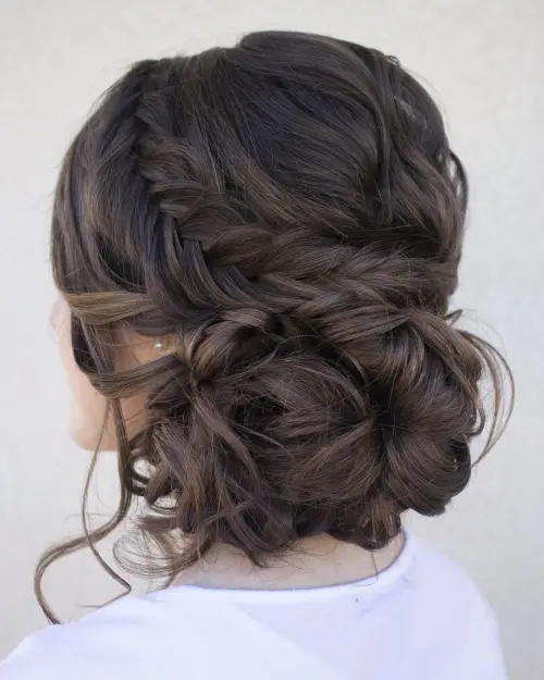 4. Formal Dutch Fishtail Updo
