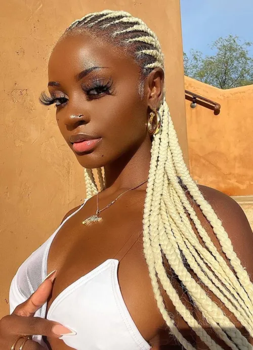 4. Platinum Blonde Box Braids
