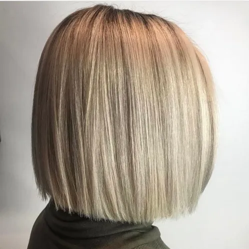 11. Blunt Metallic Blonde Bob
