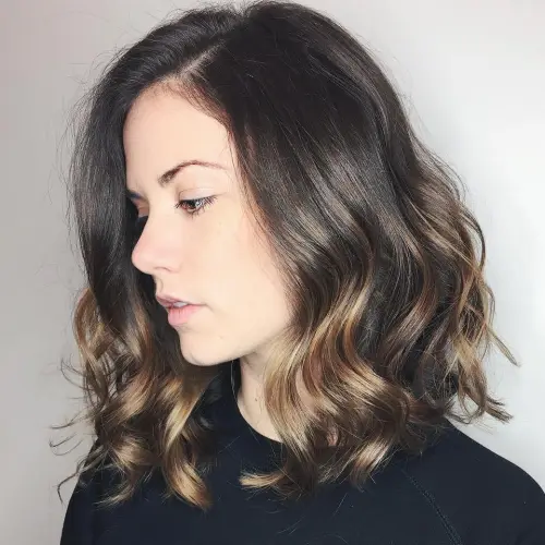 4. Short and Sweet Curly Balayage
