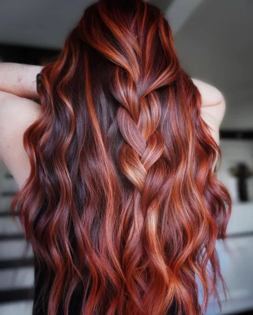 3. Auburn Hair with Cherry and Copper Tints
