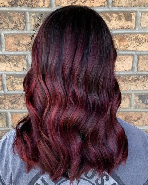 13. Scarlet Highlights for Black Hair
