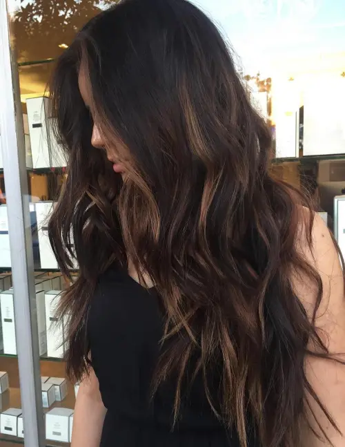 5. Balayage on Extra Long Haircut
