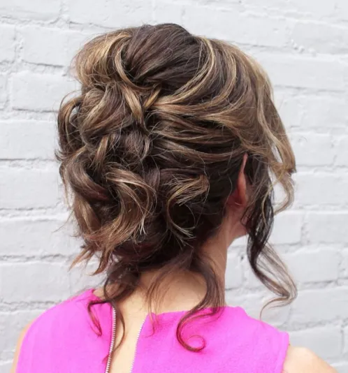 12. Messy Updo for Layered Hair
