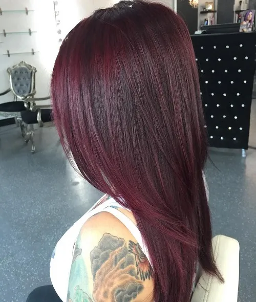 13. Deep Wine Red Hair
