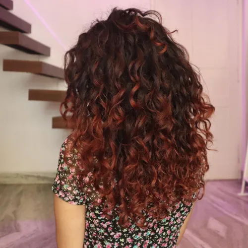 6. Mahogany Ombre for Curly Hair
