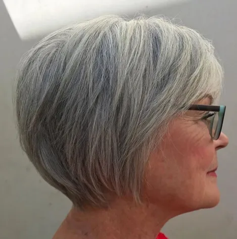 13. Long Layered Gray Pixie
