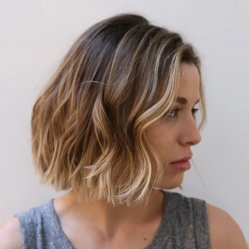 11. Wavy Bob with Subtle Highlights
