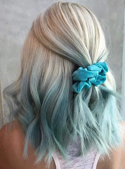 7. Icy Blonde to Pastel Blue Reverse Ombre
