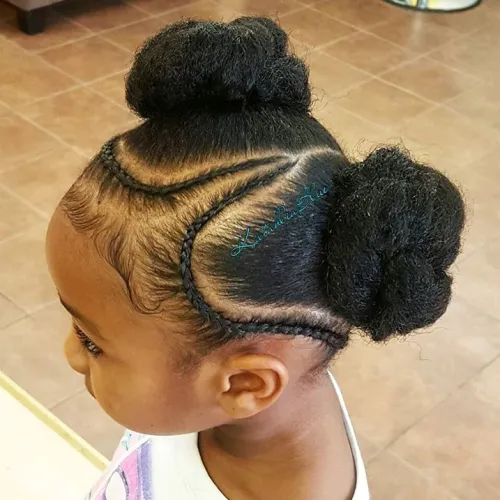 10. Braided and Bunned Hairstyle for Black Girls
