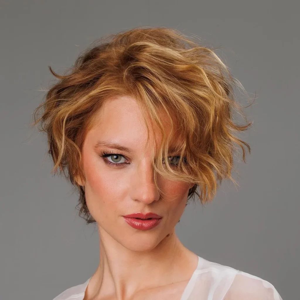 8. Side-Swept Curly Pixie
