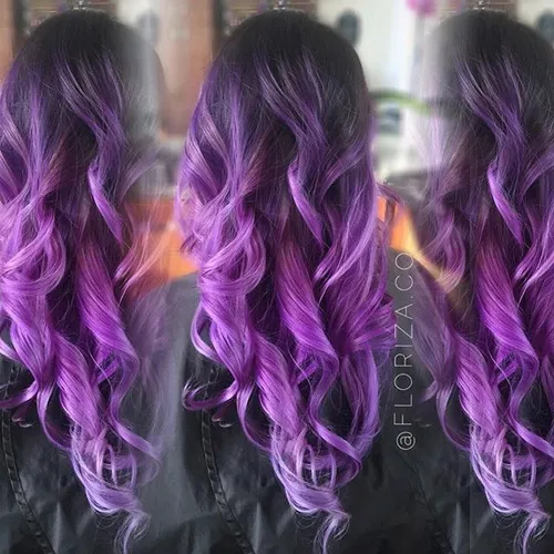 6. Dark to Light Purple Curls
